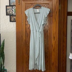 Feminine Green Striped Dress